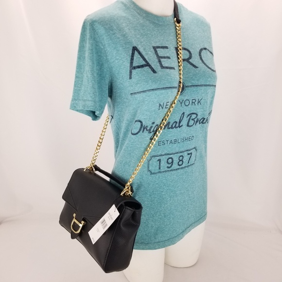 COPY - NINE WEST BEDFORD Black Crossbody Gold Ton… - Picture 1 of 8